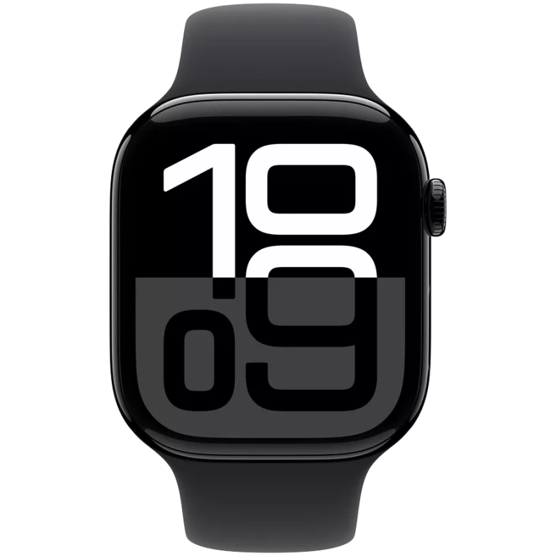 Apple Watch Series 10 GPS 42mm Jet Black Aluminium Case with Black Sport Band - S/M
